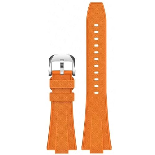 YOLIONU Gummi-Uhrenarmband mit Schnellverschluss für Tissot PRX T137.407/T137.410 Super Player 40 mm, konvexes Herrenarmband(Orange) von YOLIONU