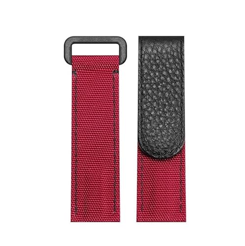 YOLIONU Herren-Uhrenarmband aus Nylon mit Klettverschluss für Rolex Daytona Submariner, Canvas-Uhrenarmband für Omega(Dark red black) von YOLIONU
