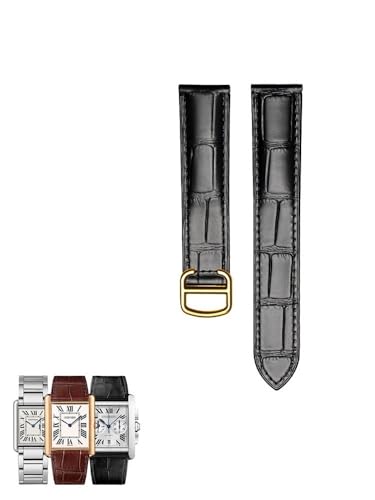YOLIONU Lederarmbänder Für Cartier Tank London Solo Clé De Caliber(Blackg,18 * 16mm) von YOLIONU