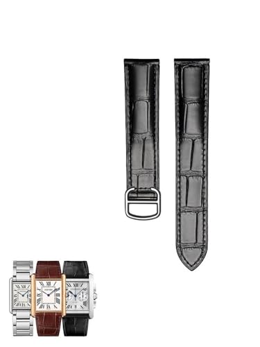 YOLIONU Lederarmbänder Für Cartier Tank London Solo Clé De Caliber(Blacks,18 * 16mm) von YOLIONU