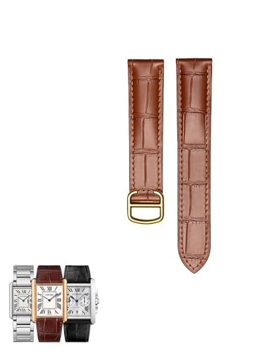 YOLIONU Lederarmbänder Für Cartier Tank London Solo Clé De Caliber(Browng,23 * 18mm) von YOLIONU