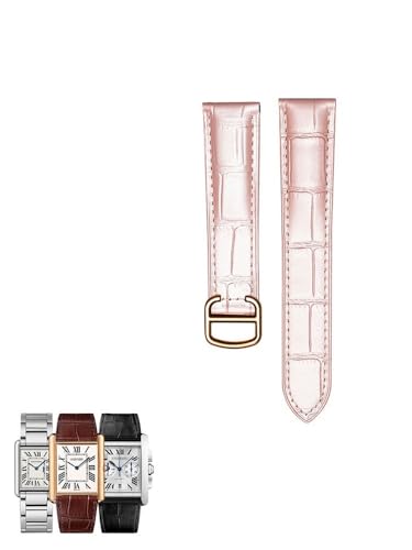YOLIONU Lederarmbänder Für Cartier Tank London Solo Clé De Caliber(Pinkr,23 * 18mm) von YOLIONU