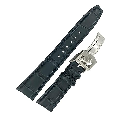 YOLIONU Lederarmband Aus Rindsleder Für IWC Portugieser Portofino Pilot Uhrenarmband Mit Sphärischer Schnalle, 20 Mm, 21 Mm, 22 Mm(Blue,22mm) von YOLIONU