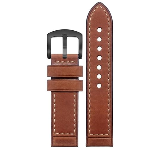 YOLIONU Lederarmband für Hamilton Khaki Field H70555533 H70455533 Little Red Cap Herrenarmband(Bown matteb2,20mm) von YOLIONU