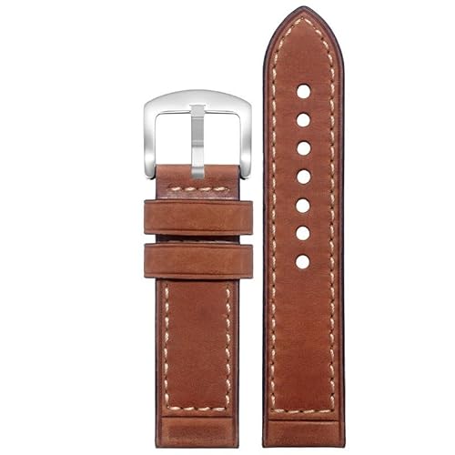 YOLIONU Lederarmband für Hamilton Khaki Field H70555533 H70455533 Little Red Cap Herrenarmband(Bown mattes2,22mm) von YOLIONU