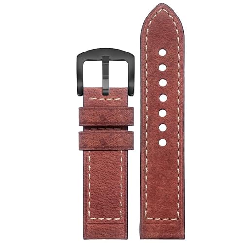 YOLIONU Lederarmband für Hamilton Khaki Field H70555533 H70455533 Little Red Cap Herrenarmband(Brown matteb6,22mm) von YOLIONU