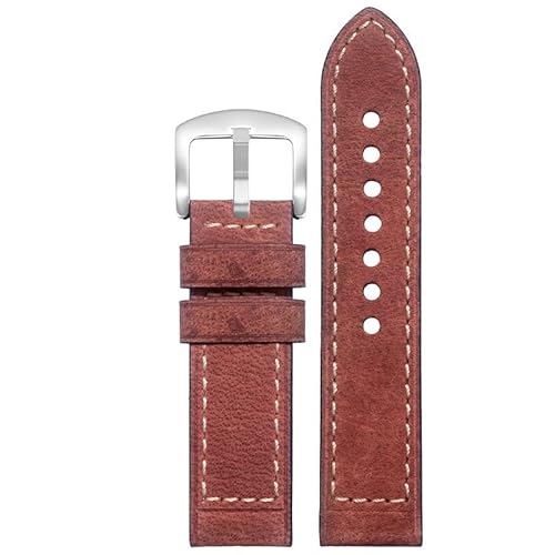 YOLIONU Lederarmband für Hamilton Khaki Field H70555533 H70455533 Little Red Cap Herrenarmband(Brown mattes6,22mm) von YOLIONU