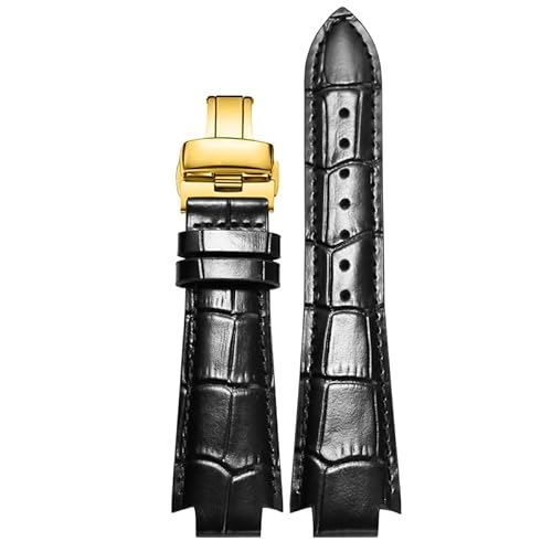 YOLIONU Rindslederarmband für Tissot 1853 T60-Serie T60.1513 581 L875/975K Armband mit konvexem Ende(Blackgf) von YOLIONU