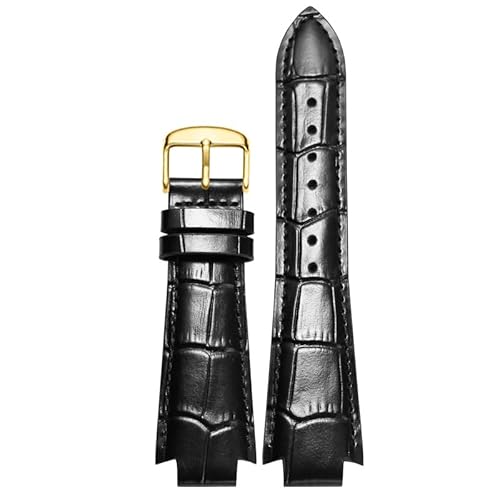 YOLIONU Rindslederarmband für Tissot 1853 T60-Serie T60.1513 581 L875/975K Armband mit konvexem Ende(Blackgp) von YOLIONU