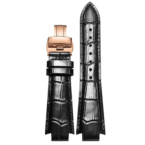 YOLIONU Rindslederarmband für Tissot 1853 T60-Serie T60.1513 581 L875/975K Armband mit konvexem Ende(Blackrf) von YOLIONU