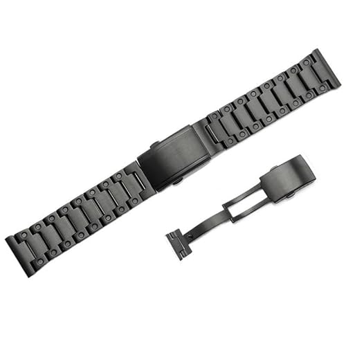 YOLIONU Uhrenarmband aus Metall für Omega, Uhrenarmband aus Edelstahl für IWC(Solid black,20mm) von YOLIONU