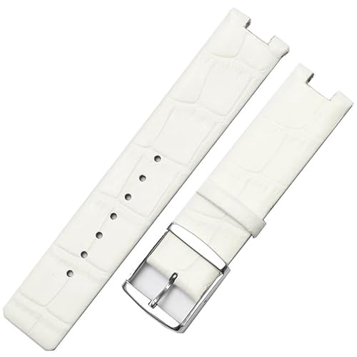 YOLIONU Uhrenarmband für CK K1S21102 K1S21120, echtes Leder, für Calvin Klein, spezielles konkaves Interface, Damenarmband(Whites) von YOLIONU