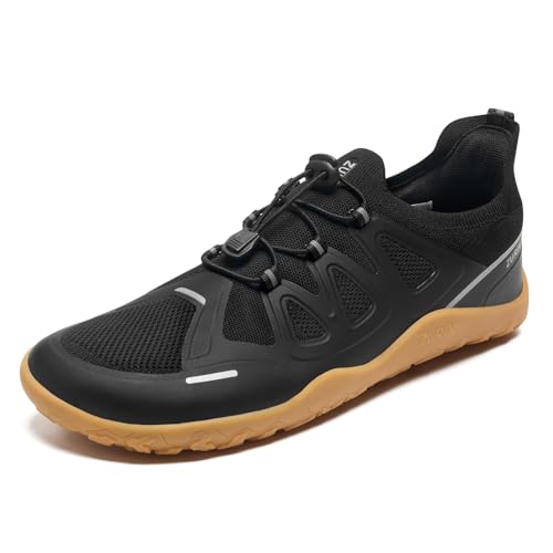YOLIS Herren Breite Barfußschuhe Traillaufschuhe Zero-Drop Sohlen Wanderschuhe rutschfest Fitnessschuhe Komfort Leicht Laufschuhe Trekking Turnschuhe von YOLIS