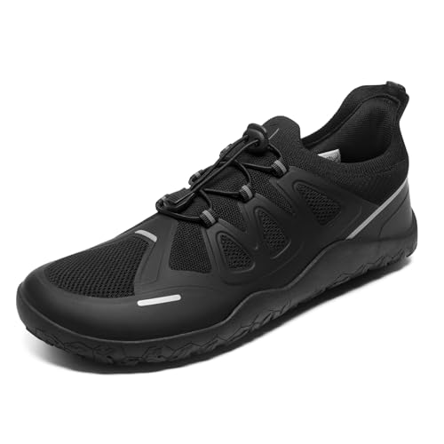 YOLIS Herren Breite Barfußschuhe Traillaufschuhe Zero-Drop Sohlen Wanderschuhe rutschfest Fitnessschuhe Komfort Leicht Laufschuhe Trekking Turnschuhe von YOLIS