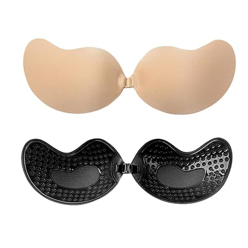 YOLMFOEV 2023 Klebe BH 2 Stück, Ultradünn Trägerlos, Push Up, Atmungsaktiv Rückenfrei Wiederverwendbar für Hochzeitskleider, Abendkleider und Rückenfreie Kleider von YOLMFOEV