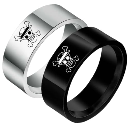 YOLMUNA 2 Stück One Piece Ring Edelstahl Spinner Ring Cool Gedrehter Kette Ring Bandring Engagement Ring Eheringe 8mm Breit von YOLMUNA