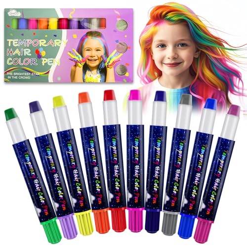 10 Farben Haarkreide für Kinder Mädchen,Temporäre Haarfärbe-Stifte Auswaschbar,Haarfärbestift Premium Haarkreide für Mädchen Set 10 Farben Haarkreide für Kinder Mädchen,Temporäre Haarfärbe-Stifte Auswaschbar,Haarfärbestift Premium Haarkreide für Mädchen Set von YOLONCE