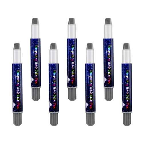 7 Auswaschbare Haarfärbe Stifte,Premium Haar für Mädchen Set,Grau von YOLONCE