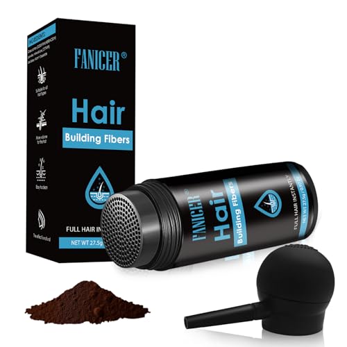 Haarfasern Pulver, Haarverdichtung Haarpulver für Frauen und Männer, Verdickendes Haarpuder für oder dünner Haar, Schütthaar zur Ansatzkaschierung,(Dunkelbraun) von YOLONCE