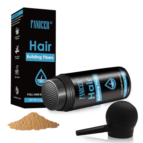Haarfasern pulver, Streuhaar für Dünner Werdendes Haar Frauen/Männer, Haarpuder für Feines Haar, Haarverdichtung (Mittelgold) von YOLONCE