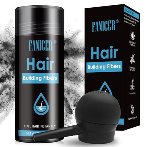 Haarfasern pulver,Streuhaar zur Haarverdichtung,Haarpulver Abdecken von dünnen Haar und Haarausfall,Haarpuder für einen Schütthaar,Haarfaserpulver dichtes Haar für Männer & Frauen,Schwarz von YOLONCE