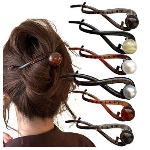 Elegante Haarspange im Vintage-Stil, 2024, elegante französische Perlen, Haarspangen für Damen, Vintage-Stil, verdreht, rutschfest, Pferdeschwanz-Schnalle, modischer Haarschmuck für Damen und Mädchen Elegante Haarspange im Vintage-Stil, 2024, elegante französische Perlen, Haarspangen für Damen, Vintage-Stil, verdreht, rutschfest, Pferdeschwanz-Schnalle, modischer Haarschmuck für Damen und Mädchen von YOMACY