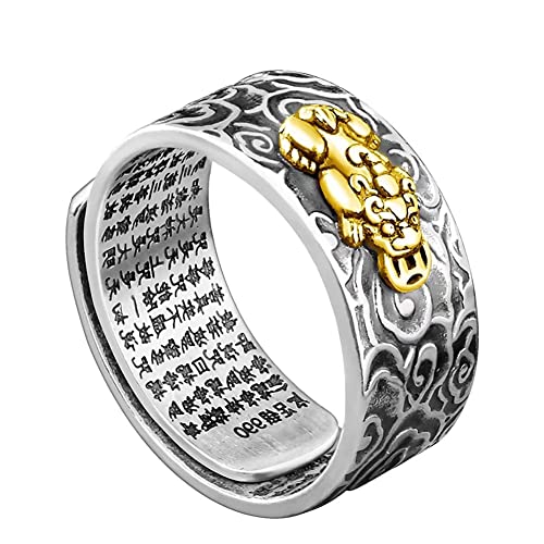 YOMIIN Ring Damen Silber 925, Feng Shui Ringe für Männer Frauen Reichtum Glück Amulett Ring Offener verstellbarer Ring Sterling Silber Ring YOMIIN Ring Damen Silber 925, Feng Shui Ringe für Männer Frauen Reichtum Glück Amulett Ring Offener verstellbarer Ring Sterling Silber Ring von YOMIIN