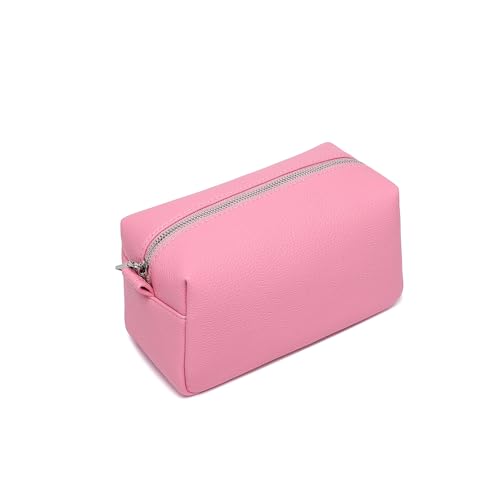 YONBEN PU-Leder-Organizer-Tasche, leichte Kosmetiktasche mit Ringverschluss, perfekte Reise-Make-up-Tasche für Damen, Rosa (Azalea Pink), Einfach von YONBEN