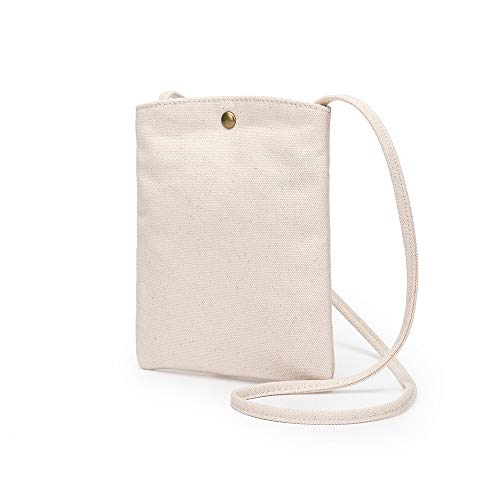 YONBEN Umhängetasche Baumwoll-Canvas-Geldbörse mit verstellbaren Knoten-Schultergurten Kleine Handyhalter-Tasche für Frauen von YONBEN