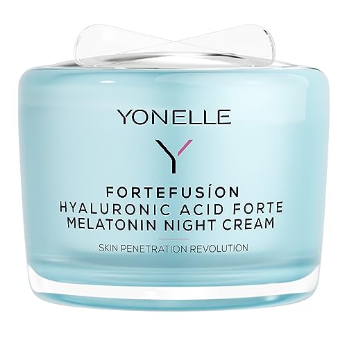 YONELLE FORTEFUSION Nacht Gesichtscreme Damen Mit Melatonin und Hyaluronsäure - Face Care für alle Hauttypen - Gesichtspflege Müde, mit Alterserscheinungen - Hyaluron Creme Gesicht - Nachtcreme 55ml von YONELLE