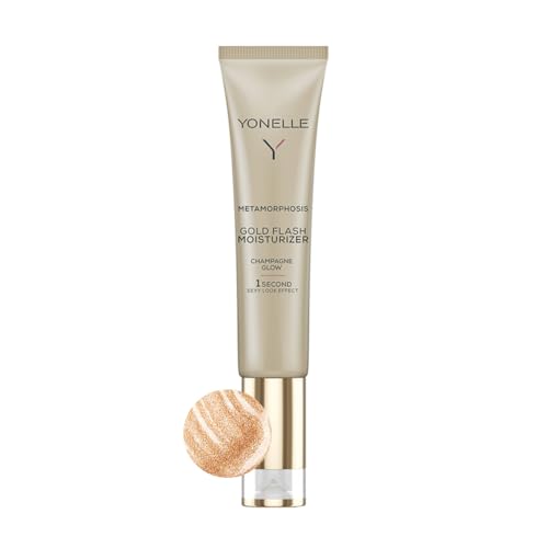 YONELLE METAMORPHOSIS Face Care Gesichtspflege - Gesichtscreme Damen - Make Up Base - Feuchtigkeitscreme Gesicht mit goldenen Partikeln - Tagescreme Gesicht für jede Haut - Glow Base 25ml von YONELLE