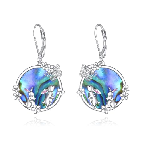 Hase Ohrringe S925 Sterling silber Hase Kaninchen Ohrhänger für Damen Frauen Oster Hasen Schmuck Geschenk für Hasenliebhaber von YONFQE