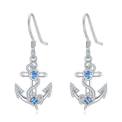 YONFQE Ankerohrringe Sterling Silber Ankerohrringe Anker Ozeanschmuck Geschenke für Frauen von YONFQE