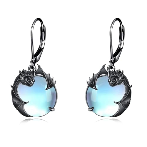 YONFQE Fledermausohrringe Sterling Silber Fledermaus Ohrringe Mondsteinschmuck Geschenke für Frauen von YONFQE