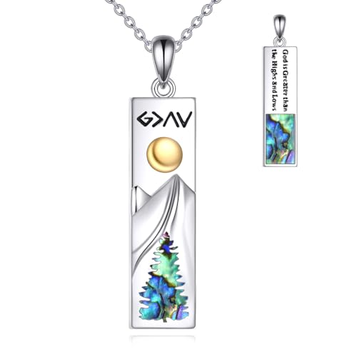 YONFQE God is Greater than the Highs and Lows Halskette S925 Sterling Silber Highs and Lows Halskette Christian Faith Schmuck Geschenke für Frauen von YONFQE