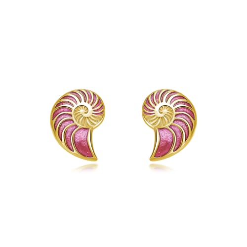 YONFQE Muschel Ohrringe 925 Stlingsilb Muschel Ohrsteck Nautilus Form Schmuck für Frauen von YONFQE
