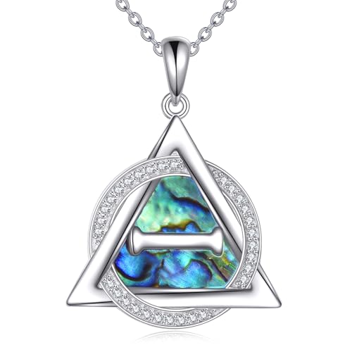 YONFQE Therian Halskette Sterling Silber Therian Pendnat Abalone Muschel Schmuck Weihnachtsgeschenke für Frauen von YONFQE