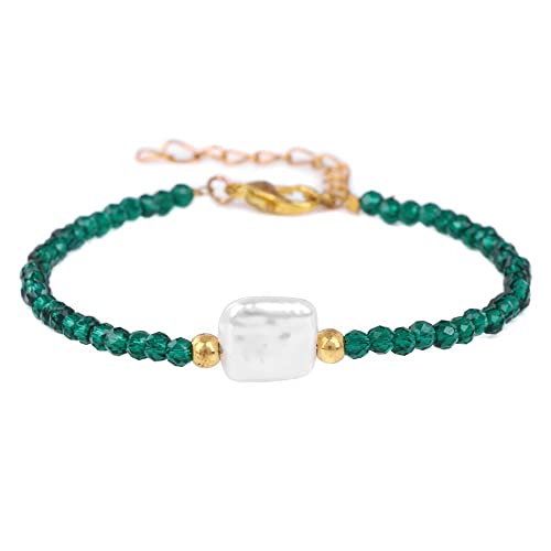 YONGHONGKEJI 3 Mm Facettiertes Natürliches Smaragdstein Chakren Armband Für Frauen Quadratisches Chakra Edelstein Armband Verstellbarer Yoga Charm Schmuck Für Männer Schmuck Christmasgeschenk von YONGHONGKEJI