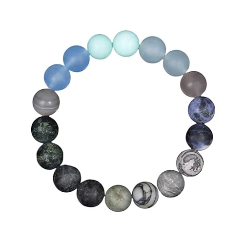 YONGHONGKEJI Armbänder Sonnensystem Armband Schmuck Universum Galaxie Planet Stein Perlen für Männer und Frauen Naturstein Kristall Stretch Armreif Astronomie Schmuck Geschenke Neptun von YONGHONGKEJI