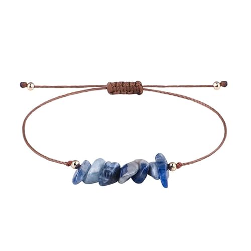 YONGHONGKEJI Chakra Armbänder für Damen Natürliches Buntes Kristallarmband für 7 Chakren Unregelmäßige Edelstein Armreifen Kristallsplitter Verstellbare Seilarmbänder Schmuckgeschenke für Fr von YONGHONGKEJI