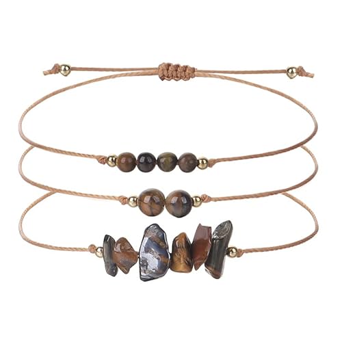 YONGHONGKEJI Chakra Armbänder für Frauen 3 Stück Natürliche Bunte Kristallarmbänder für 7 Chakren Unregelmäßige Edelstein Manschettenarmbänder Kristallchip Armbänder für Männer Schmuckge von YONGHONGKEJI