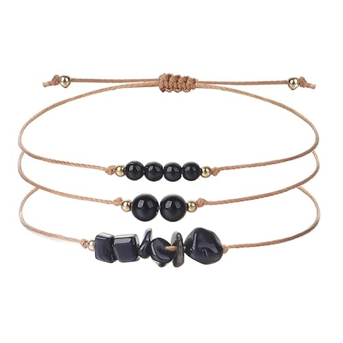 YONGHONGKEJI Chakra Armbänder für Frauen 3 Stück Natürliche Bunte Kristallarmbänder für 7 Chakren Unregelmäßige Edelstein Manschettenarmbänder Kristallchip Armbänder für Männer Schmuckge von YONGHONGKEJI
