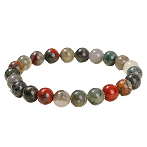 YONGHONGKEJI Heilkristall Armband Natürliche Edelstein Perlenarmbänder für Damen und Herren Energie Quarz Kristallstein Dehnbare Armreifen 7 Chakren Freundschaftsarmbänder Schmuckgeschenke Afrik von YONGHONGKEJI