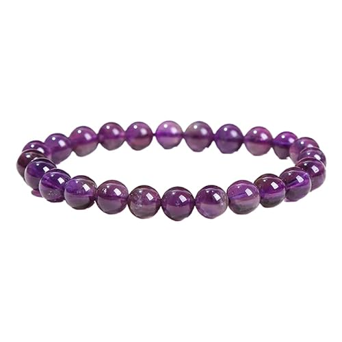 YONGHONGKEJI Heilkristall Armband Natürliche Edelstein Perlenarmbänder für Damen und Herren Energie Quarz Kristallstein Stretch Armreifen 7 Chakra Freundschaftsarmbänder Schmuckgeschenke Amethys von YONGHONGKEJI