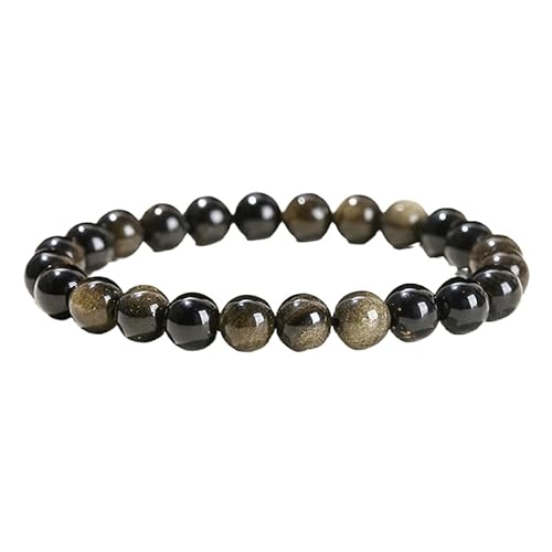 YONGHONGKEJI Heilkristall Armband Natürliche Edelstein Perlenarmbänder für Damen und Herren Energie Quarzkristall Stein Dehnbare Armreifen 7 Chakren Freundschaftsarmbänder Schmuckgeschenke Golde von YONGHONGKEJI
