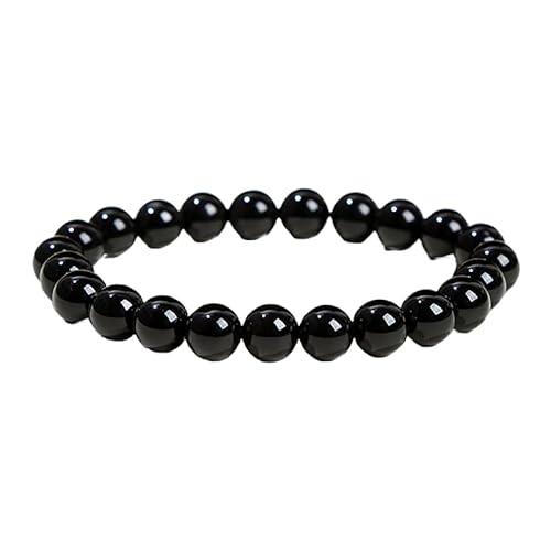 YONGHONGKEJI Heilkristall Armband Natürliche Edelstein Perlenarmbänder für Frauen und Männer Energie Quarz Kristallstein Dehnbare Armreifen 7 Chakra Freundschaftsarmbänder Schmuckgeschenke Schw von YONGHONGKEJI