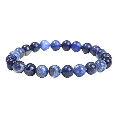 YONGHONGKEJI Heilkristall Armband Natürliche Edelstein Perlenarmbänder für Frauen und Männer Energie Quarzkristall Stein Dehnbare Armreifen 7 Chakra Freundschaftsarmbänder Schmuckgeschenke Blau von YONGHONGKEJI