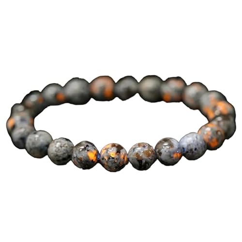 YONGHONGKEJI Heilkristall Armband Natürliche Edelstein Perlenarmbänder für Frauen und Männer Energie Quarzkristall Stein Dehnbare Armreifen 7 Chakra Freundschaftsarmbänder Schmuckgeschenke Flam von YONGHONGKEJI