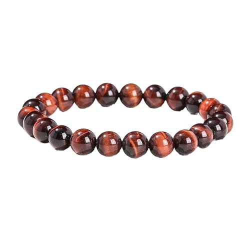 YONGHONGKEJI Heilkristall Armband für Frauen Armreifen Aus Kristallen und Edelsteinen 7 Chakra Armband Aus Naturstein Elegante Perlenarmbänder Freundschaftsschmuck Geschenke Roter Tigerauge Stein von YONGHONGKEJI