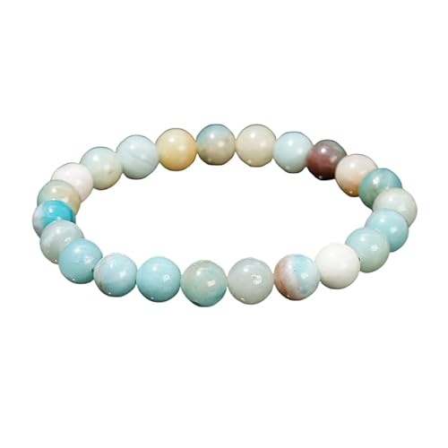 YONGHONGKEJI Heilkristall Armband für Frauen Kristalle und Edelsteine Armreifen 7 Chakra Armband Aus Naturstein Elegante Perlenarmbänder Freundschaftsschmuck Geschenke Amazonit 10 Mm von YONGHONGKEJI